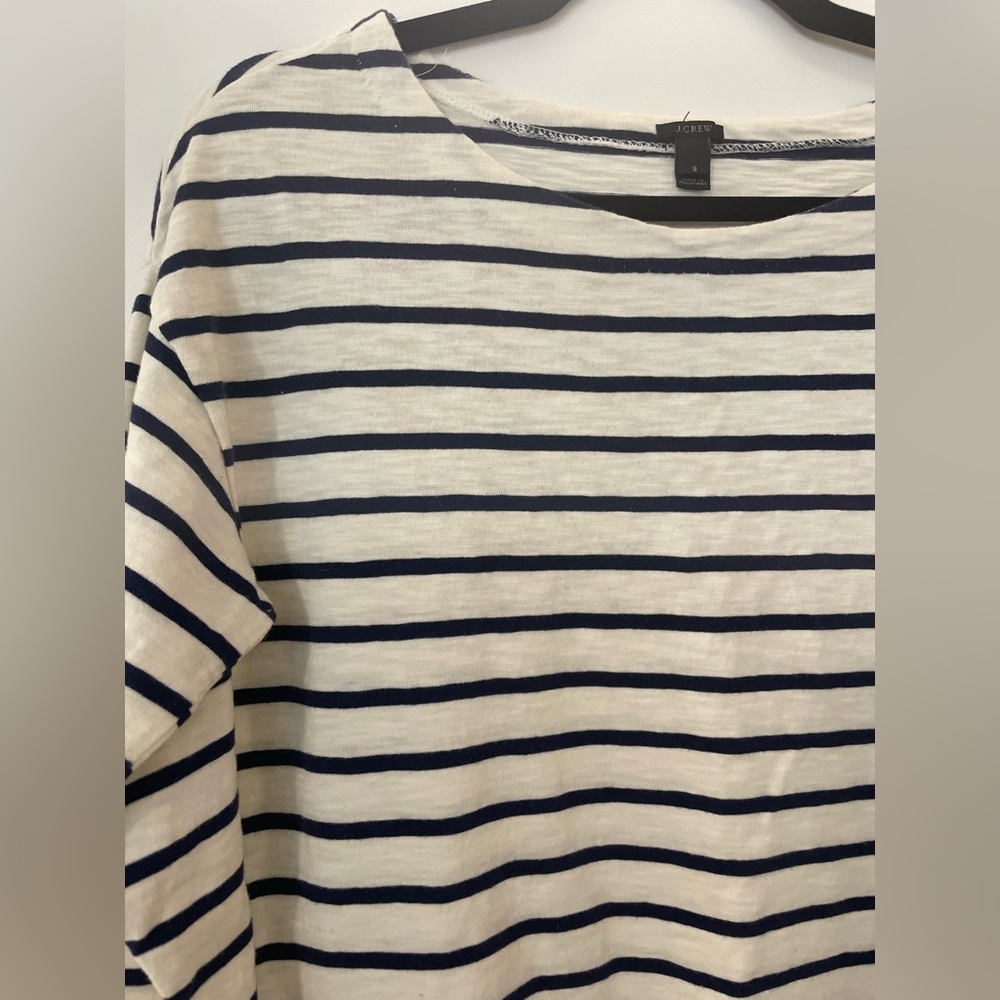 J. Crew Striped 3/4 Quarter-Sleeved Top - Picture 3 of 3